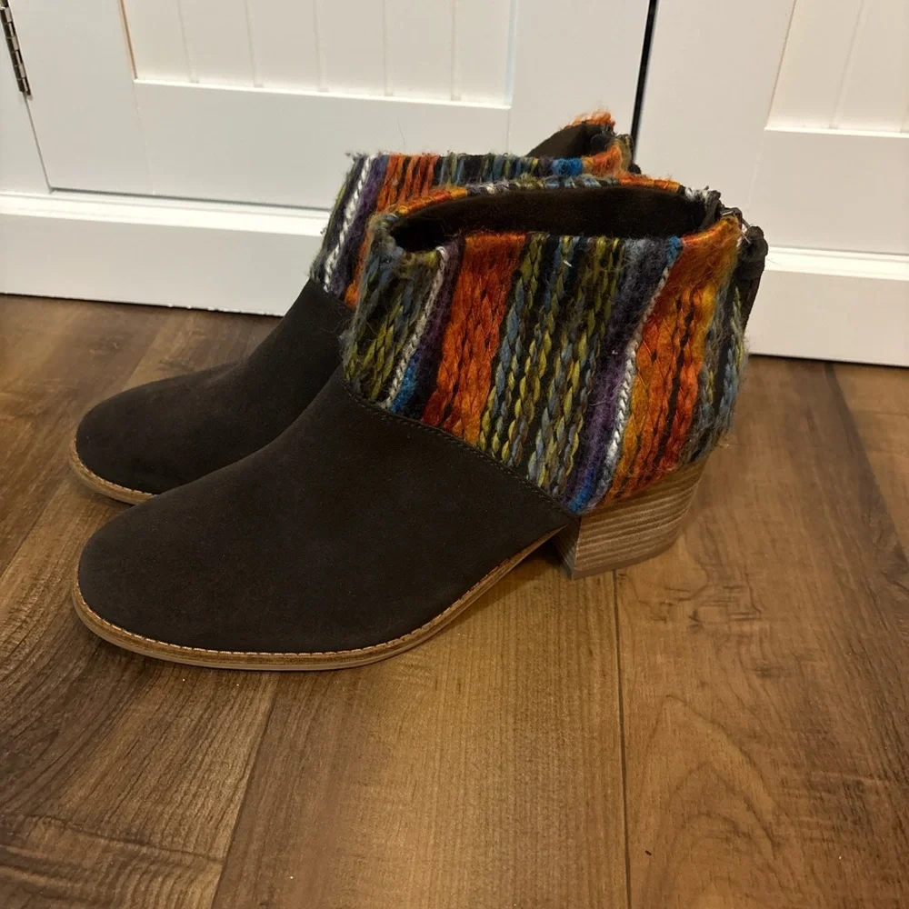 TOMS Boho Woven Ankle Booties Size 10